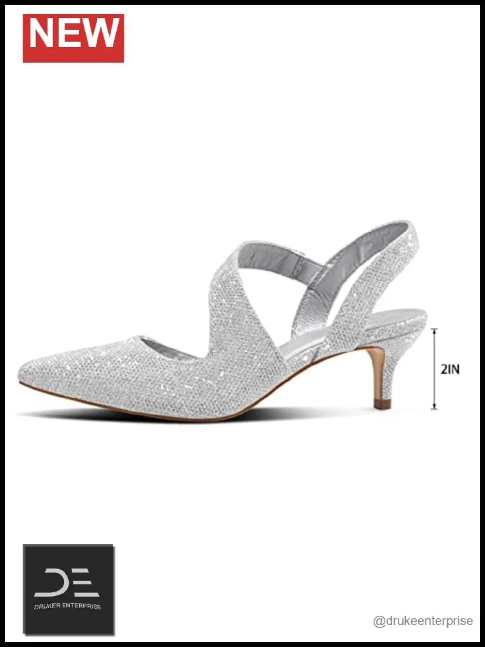 Kitten Heel Slingback Pumps Wedding Party Shoes Cushioned Insole Pointed Toe